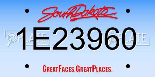 1E23960 South Dakota License Plate