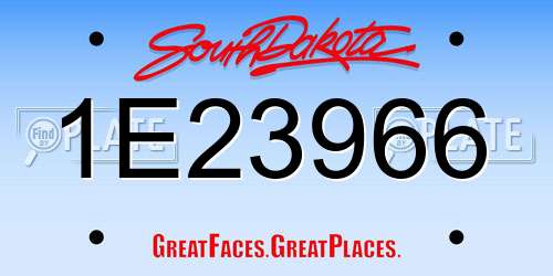 1E23966 South Dakota License Plate