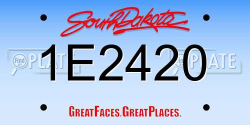 1E2420 South Dakota License Plate