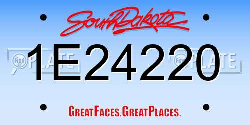 1E24220 South Dakota License Plate