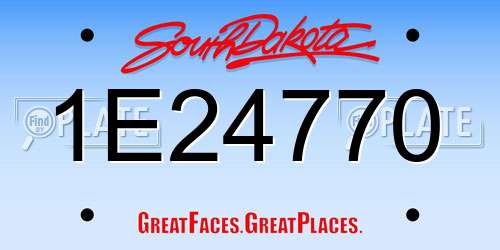 1E24770 South Dakota License Plate