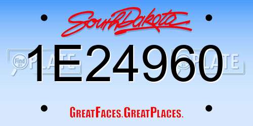 1E24960 South Dakota License Plate