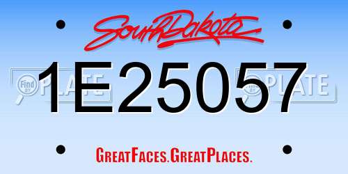 1E25057 South Dakota License Plate
