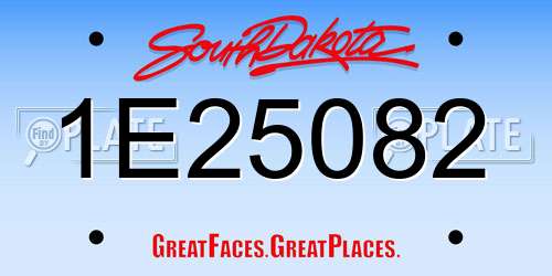 1E25082 South Dakota License Plate