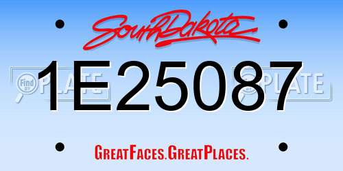 1E25087 South Dakota License Plate