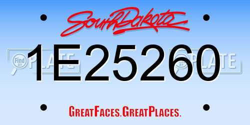 1E25260 South Dakota License Plate
