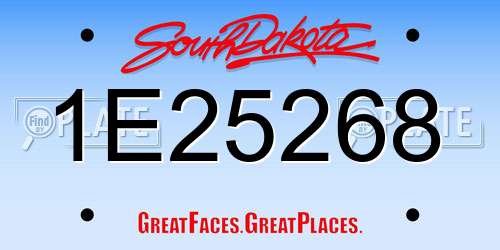 1E25268 South Dakota License Plate