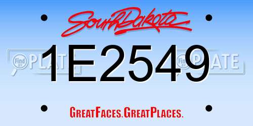1E2549 South Dakota License Plate