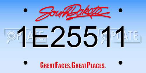 1E25511 South Dakota License Plate