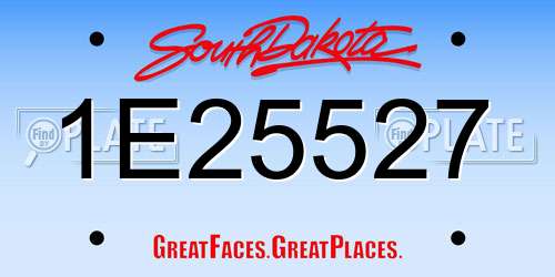 1E25527 South Dakota License Plate
