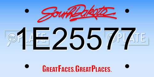 1E25577 South Dakota License Plate