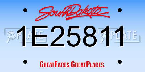 1E25811 South Dakota License Plate
