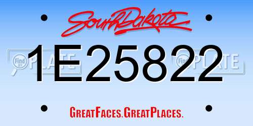1E25822 South Dakota License Plate