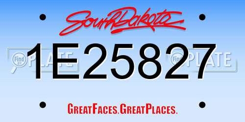 1E25827 South Dakota License Plate