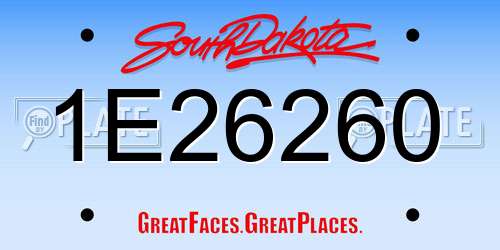 1E26260 South Dakota License Plate