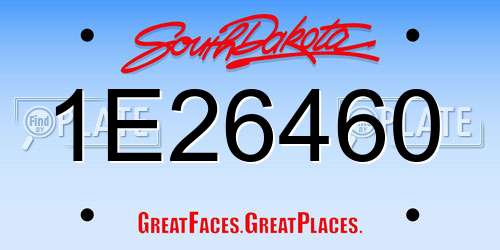 1E26460 South Dakota License Plate
