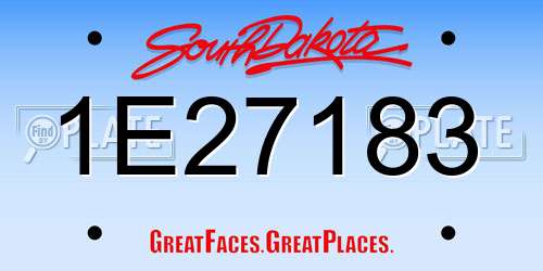 1E27183 South Dakota License Plate