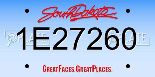 1E27260 South Dakota License Plate