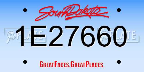 1E27660 South Dakota License Plate