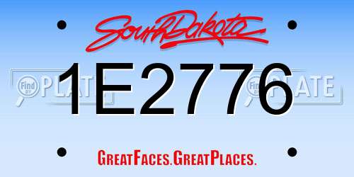 1E2776 South Dakota License Plate