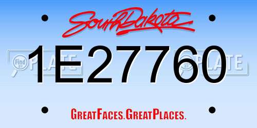 1E27760 South Dakota License Plate