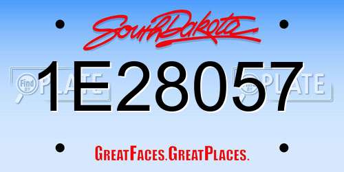 1E28057 South Dakota License Plate