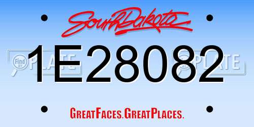 1E28082 South Dakota License Plate