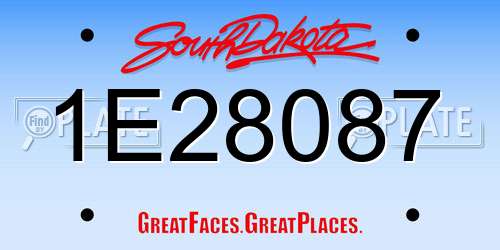 1E28087 South Dakota License Plate