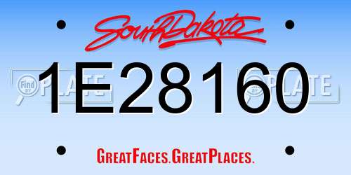 1E28160 South Dakota License Plate