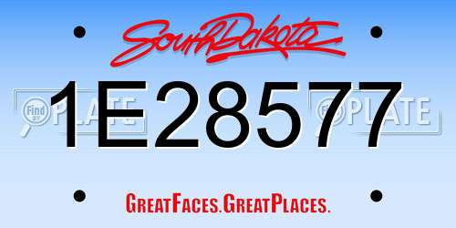 1E28577 South Dakota License Plate