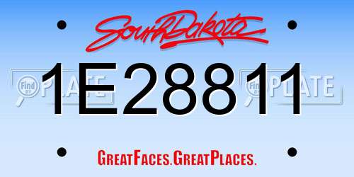 1E28811 South Dakota License Plate
