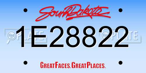 1E28822 South Dakota License Plate