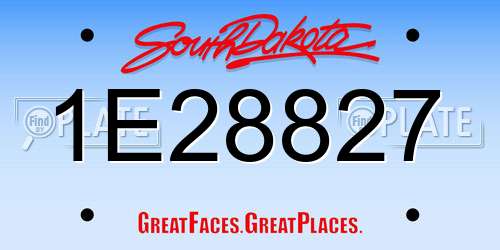 1E28827 South Dakota License Plate