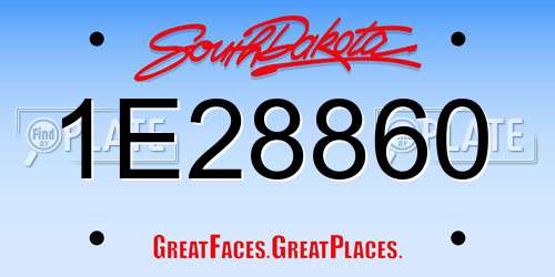 1E28860 South Dakota License Plate