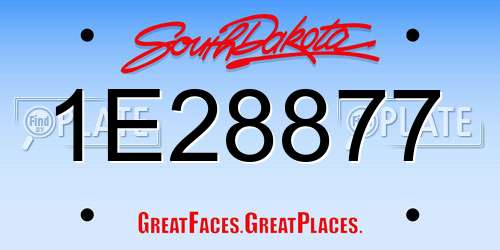 1E28877 South Dakota License Plate
