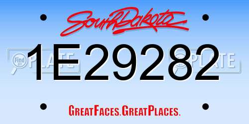 1E29282 South Dakota License Plate