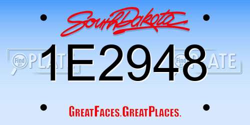 1E2948 South Dakota License Plate