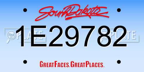 1E29782 South Dakota License Plate