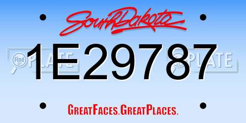 1E29787 South Dakota License Plate