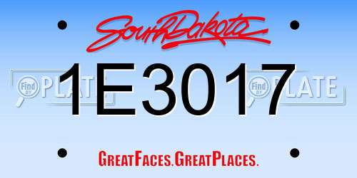 1E3017 South Dakota License Plate
