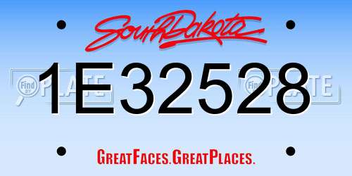 1E32528 South Dakota License Plate