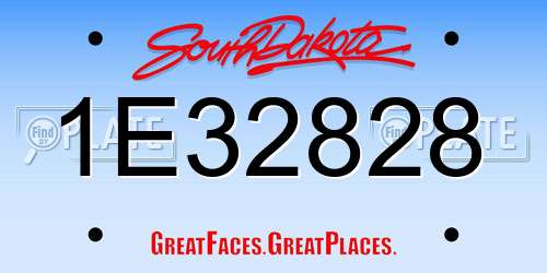 1E32828 South Dakota License Plate