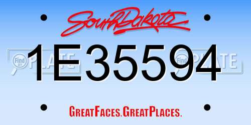 1E35594 South Dakota License Plate
