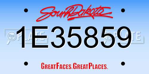 1E35859 South Dakota License Plate