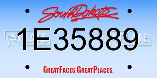 1E35889 South Dakota License Plate