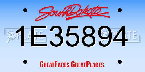 1E35894 South Dakota License Plate