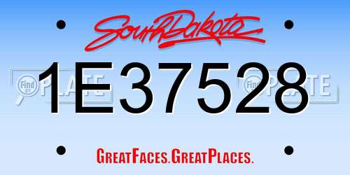 1E37528 South Dakota License Plate
