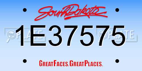 1E37575 South Dakota License Plate
