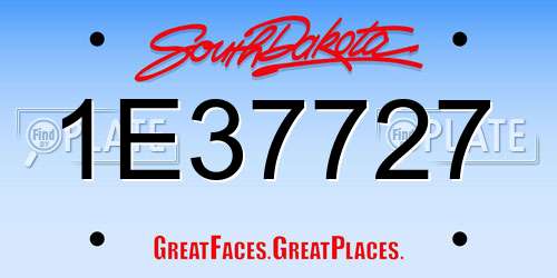 1E37727 South Dakota License Plate