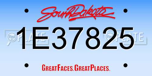 1E37825 South Dakota License Plate
